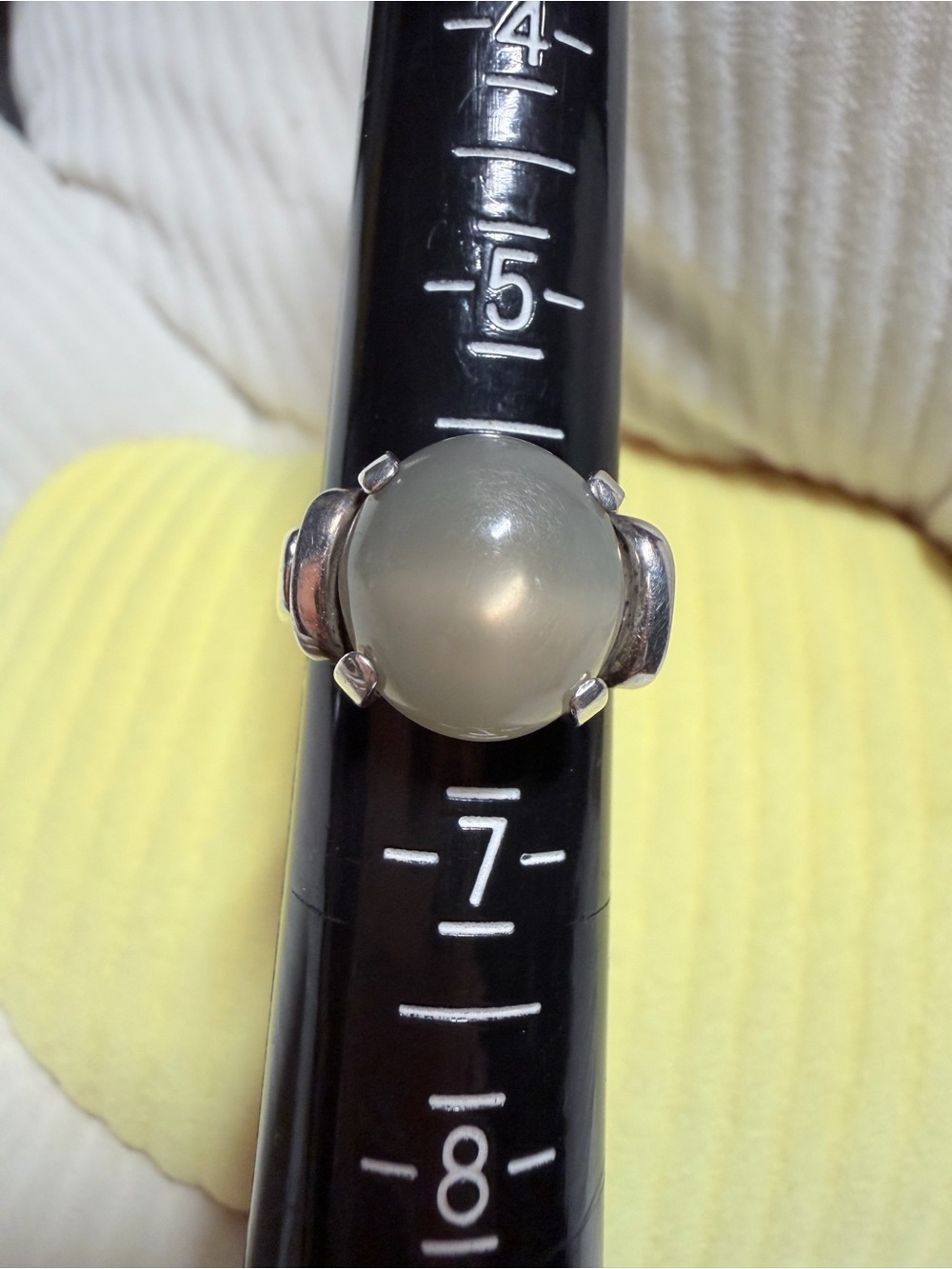 Sterling Silver Moonstone Ring in Soft Gray